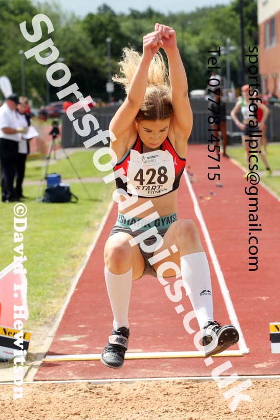 Womens under-20s long jump, 2021 Northern Senior and Under-20s Champs., Leigh. Photo: David T. Hewitson/Sports for All Pics